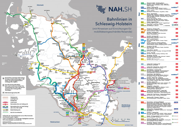 bahnlinien schleswig holstein karte Bahnlinienplan Fur Schleswig Holstein Nah Sh bahnlinien schleswig holstein karte