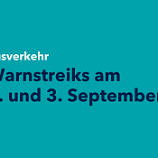 Text: Busverkehr. Warnstreiks am 2. und 3. September