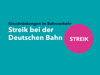 Streik bei der Deutschen Bahn Schriftzug