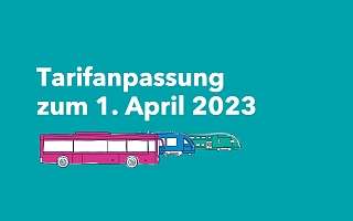 Weißer Text auf türkisfarbenem Hintergrund zur Tariferhöhung April 2023