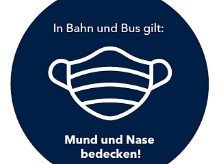 Icon: In Bahn und Bus gilt: Mund und Nase bedecken