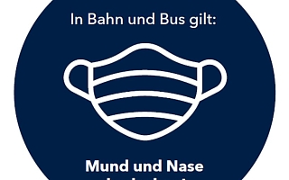 Icon: In Bahn und Bus gilt: Mund und Nase bedecken