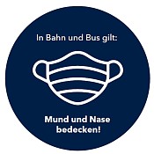 Icon: In Bahn und Bus gilt: Mund und Nase bedecken