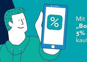 Bild mit der Information: 3 Prozent Rabatt auf Fahrkarten des Nahverkehrs