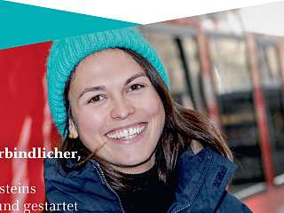 los! Titelblatt mit Frau vor rotem Zug