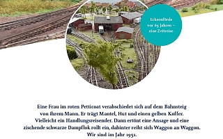 oben: Bild einer Modelleisenbahn, unten: Artikel zum Bild