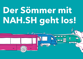 Schriftzug: Der Sommer mit NAH.SH geht los