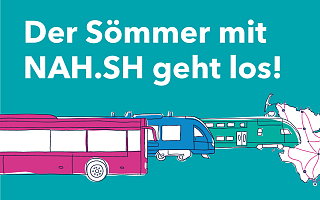 Schriftzug: Der Sommer mit NAH.SH geht los