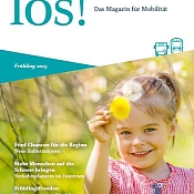 los! Titelblatt mit kleinem Mädchen, das Blumen in der Hand hat