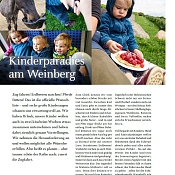 Collage mit Kindern und Artikel zur Überschrift Kinderparadies am Weinberg