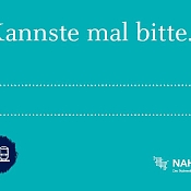 Bild mit türkisem Hintergrund  mit Überschrift Kannste mal Bitte