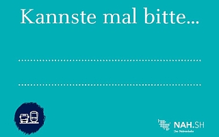 Bild mit türkisem Hintergrund  mit Überschrift Kannste mal Bitte