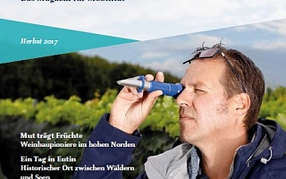 Magazincover Los! Herbst 2017 mit Mann im Weinberg