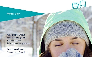 los! Titelblatt mit Frau im Schnee